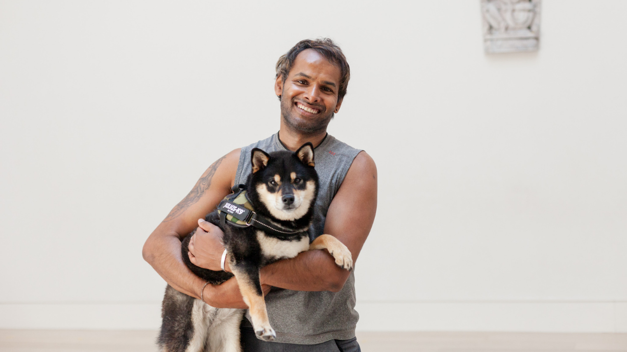 David Ramcharran and Loki at The Life Centre Notting Hill, taken by Fran Freeman